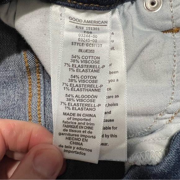 Good American Good Curve High Rise Skinny Jeans Dark Wash size 2 - Picture 7 of 7